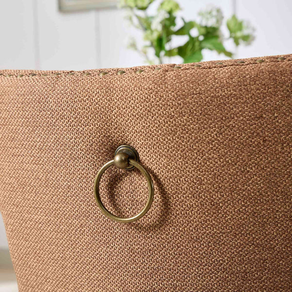 English Elm Nikki Tufted Flax Linen Dining Chair with Solid Wood Frame, High-Rebound Cushion, Nailhead Trim Coffee W1143P233649