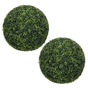 English Elm 18.5in Faux Boxwood Spheres Uv Resistant Outdoor Garden Entryway Topiary Set of 2 W2945P460785