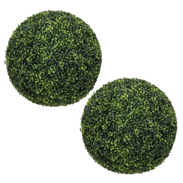 English Elm 18.5in Faux Boxwood Spheres Uv Resistant Outdoor Garden Entryway Topiary Set of 2 W2945P460785