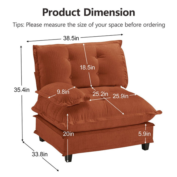 English Elm 73 Modular Chenille Sectional Sofa Deep Seat Comfort for Living Room Spaces W714P448402