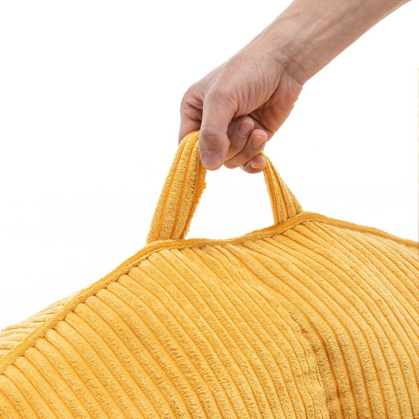 English Elm Giant Corduroy Bean Bag with Armrests Shredded Foam Lounge Chair for Living Room Yellow W2200P442626