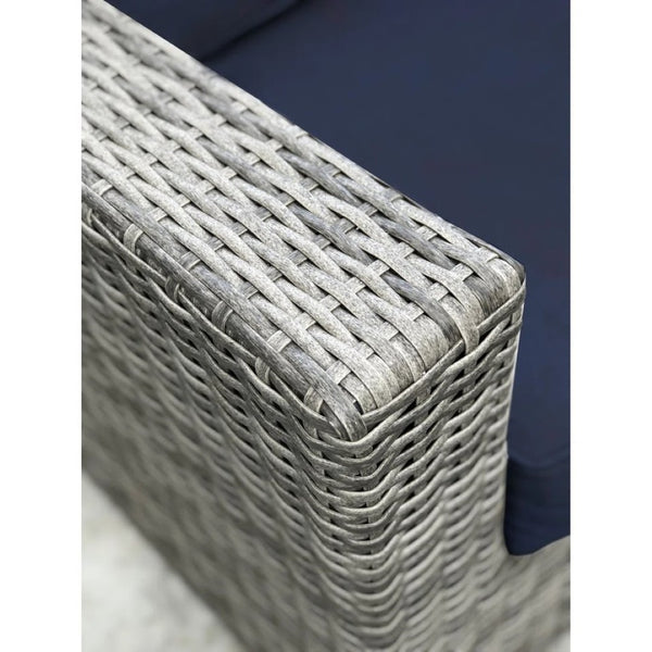 English Elm Fully Assembled Outdoor Wicker Sectional Sunbrella Cushions Aluminum Frame Seats Six B120S00277