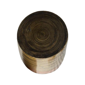 Homeroots 30" Gold And Brown Striped Urn Bamboo Floor Vase  Bamboo 294810