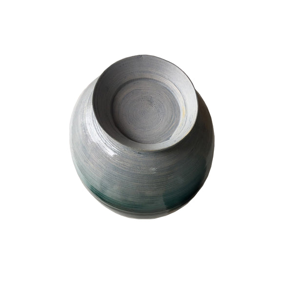 Homeroots 28" Distressed Aqua Spun Bamboo Artisan Floor Vase  Bamboo 294817