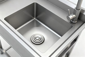 English Elm Stainless Steel Freestanding Utility Sink with Pull Out Faucet for Garage or Mudroom W3167P356272