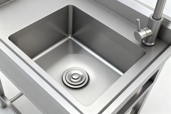 English Elm Stainless Steel Freestanding Utility Sink with Pull Out Faucet for Garage or Mudroom W3167P356272