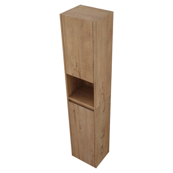 English Elm 12" Bathroom Side Cabinet - Modern Float Mount, Soft Close Doors & Reversible Design For Space-Saving W999S00375