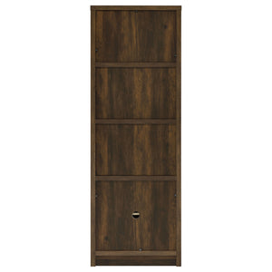 English Elm Stott Dark Pine Media Tower with Adjustable Shelves and Display Space, 70.75" Tall Brown Storage Unit B062P299839