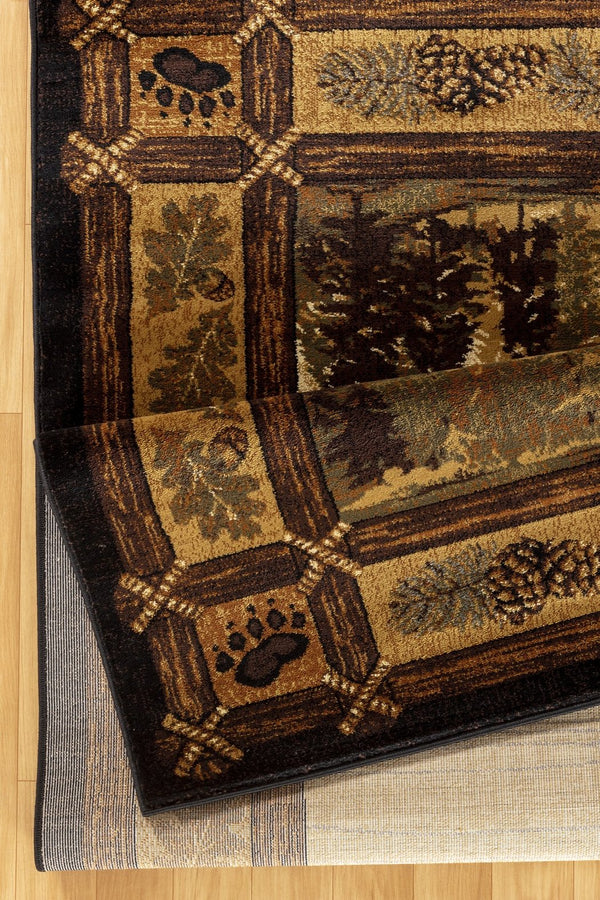 English Elm Nature'S Lodge Area Rug - Rustic 5'3" X 7'3" Soft & Durable Design For High-Traffic Spaces B186P180973