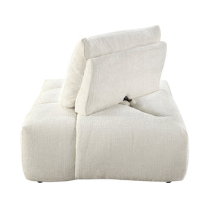 English Elm Loanna Beige Linen Modular Sectional with Chaise, Ottoman & Adjustable 13" Seat-Back for Flexibility B2726S00386