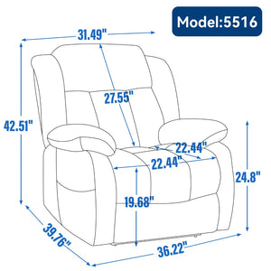 English Elm Dual Motor Power Lift Recliner with Massage Heat and 180 Degree Brown Lounge Chair W1803S00065