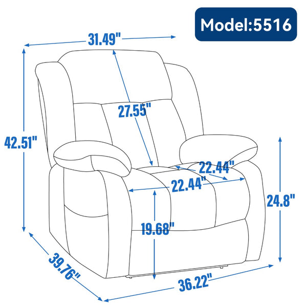English Elm Dual Motor Power Lift Recliner with Massage Heat and 180 Degree Brown Lounge Chair W1803S00065