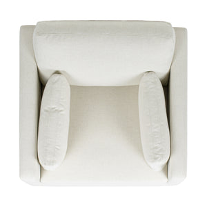 English Elm Jennifer Taylor Home - Knox 36" Modern Farmhouse Arm Chair with Feather-Down Foam, Removable Covers, Flax White Linen B2719P353144