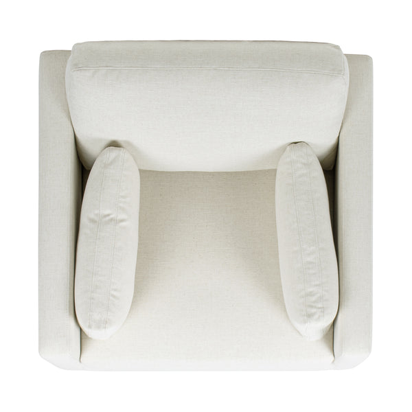 English Elm Jennifer Taylor Home - Knox 36" Modern Farmhouse Arm Chair with Feather-Down Foam, Removable Covers, Flax White Linen B2719P353144