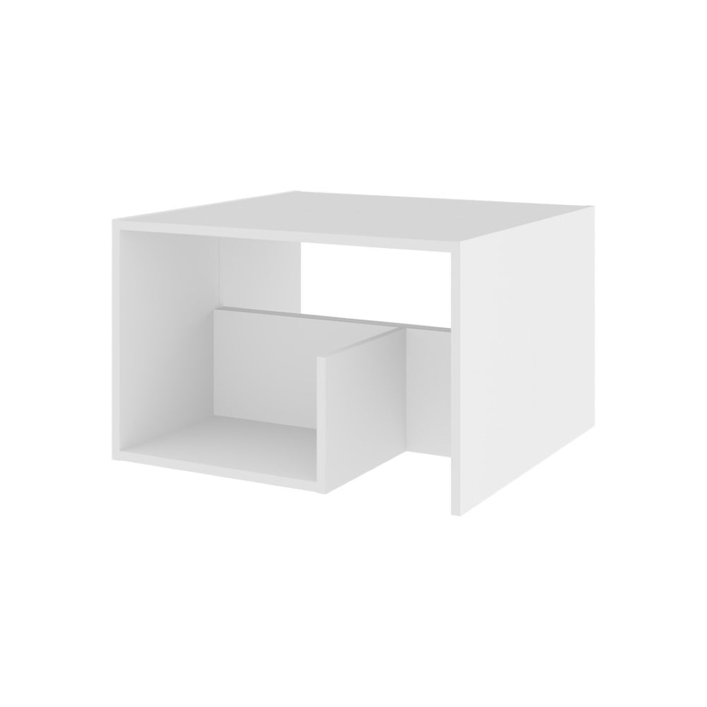 English Elm Side Table Sallis - Modern White Accent Table With Open Shelf For Living Room, Bedroom & Entryway B092P309173-GIGA