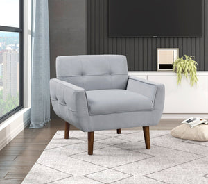 English Elm Gray Accent Chair Velvet Tufted Upholstered Seat with Cushioned Back, Modern Living Room Accent B011P283267