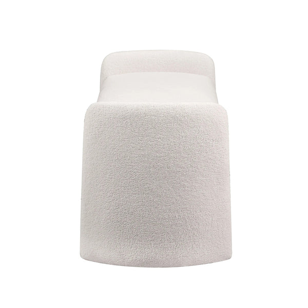 English Elm Velvet Bouclé Upholstered Accent Bench with Padded Foam Seat, Rounded Arm Supports in Ivory Elegance B016P381263