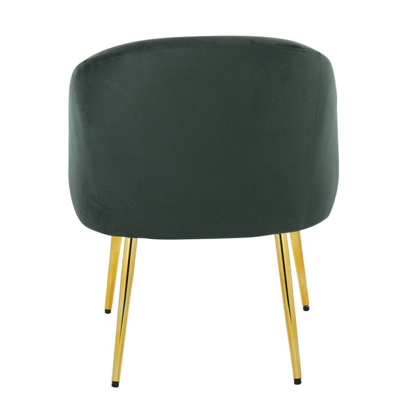 English Elm Contemporary Velvet Accent Chair with Gold Metal Legs for Living Room Decor Green B202P223651