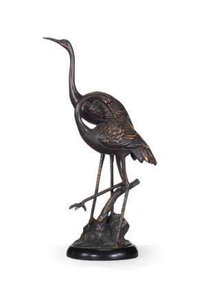 Wildwood Cranes Hand-Finished Bronze Cast Alloy Sculpture — Elegant Two-Tone Mantel Accent, 14.5"H Displayable 295091