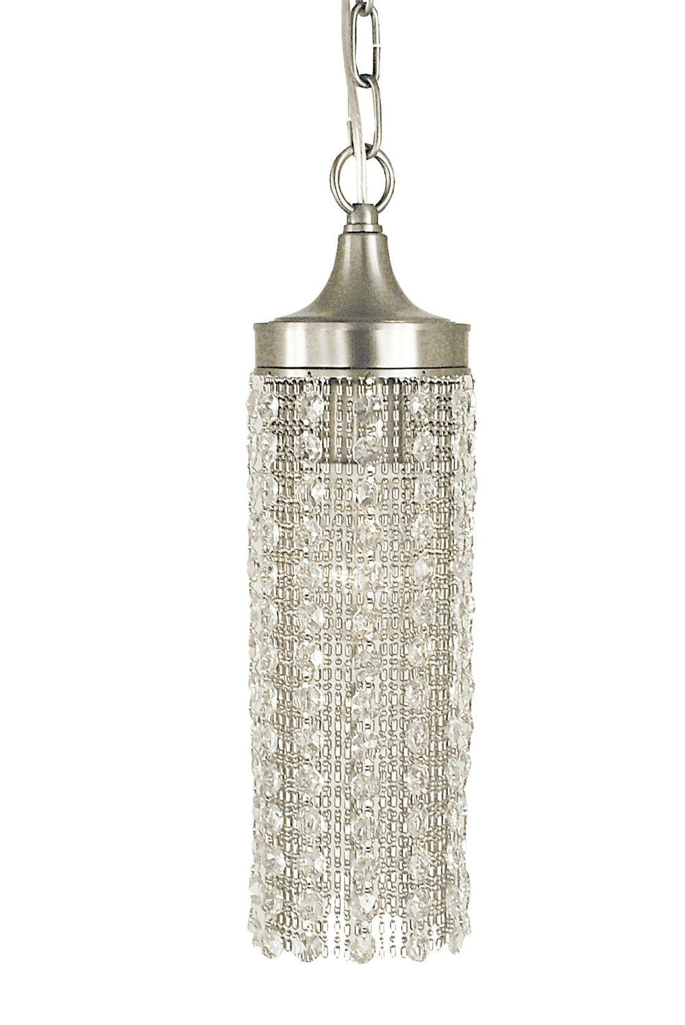 Framburg 1-light Elegant Pendant Light With Crystal Beads And Metal Accents For Stunning Home Decor Brushed Nickel Metal 2951 Bn