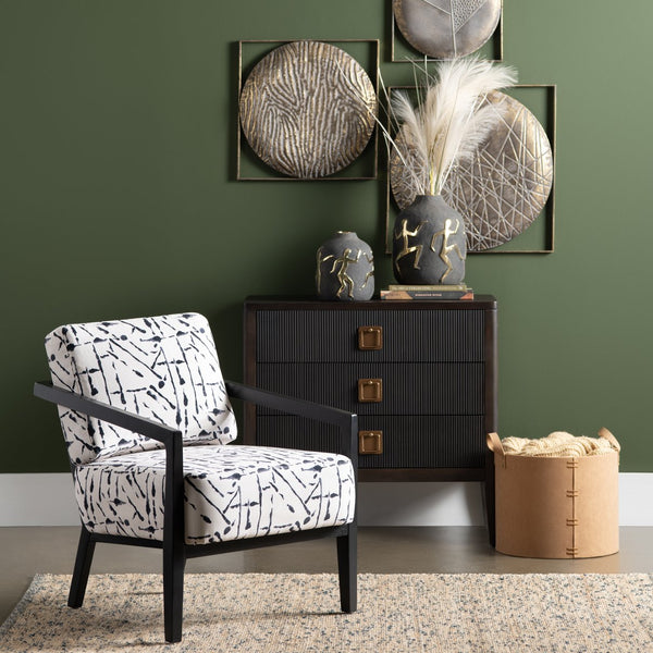 Crestview Collection Transitional Modern Accent Chair - Stylish Comfort With Abstract Design, No Assembly Required! Gray Polyester Cvfzr6149