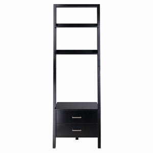Winsome Wood Bellamy 2-drawer Leaning Shelf In Black - Stylish Space-saving Unit For Modern Homes & Apartments Black Solid ,Composite Wood 29522-winsome-wood