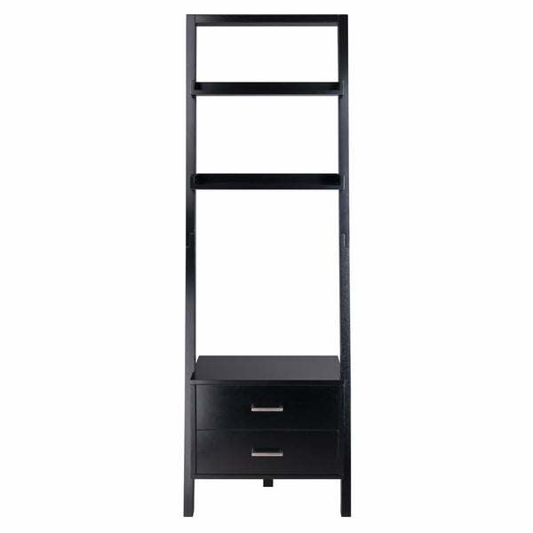 Winsome Wood Bellamy 2-drawer Leaning Shelf In Black - Stylish Space-saving Unit For Modern Homes & Apartments Black Solid ,Composite Wood 29522-winsome-wood