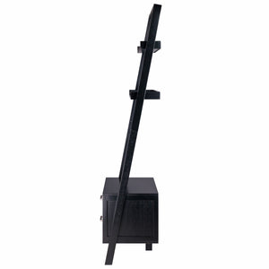 Winsome Wood Bellamy 2-drawer Leaning Shelf In Black - Stylish Space-saving Unit For Modern Homes & Apartments Black Solid ,Composite Wood 29522-winsome-wood