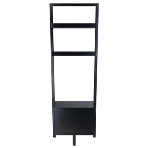 Winsome Wood Bellamy 2-drawer Leaning Shelf In Black - Stylish Space-saving Unit For Modern Homes & Apartments Black Solid ,Composite Wood 29522-winsome-wood