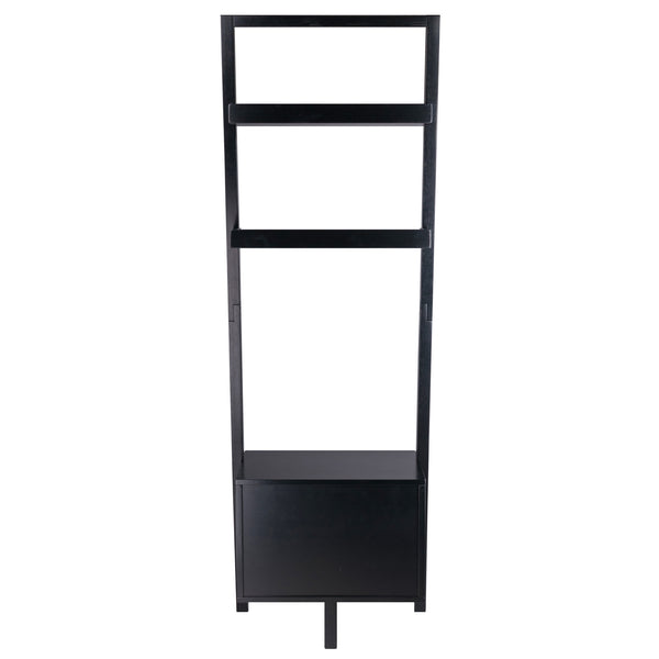 Winsome Wood Bellamy 2-drawer Leaning Shelf In Black - Stylish Space-saving Unit For Modern Homes & Apartments Black Solid ,Composite Wood 29522-winsome-wood