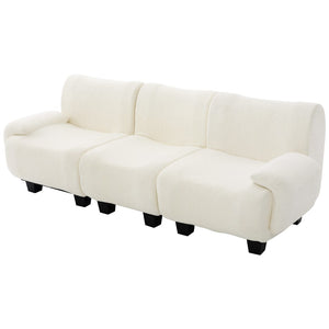 English Elm Oversized Chenille Chaise Lounge Deep Seat Sculptural Armrests Modern Living Room Retreat N763P326131A