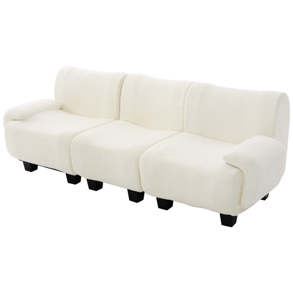 English Elm Oversized Chenille Chaise Lounge Deep Seat Sculptural Armrests Modern Living Room Retreat N763P326131A