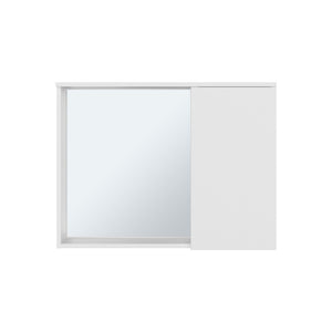 English Elm Milan Wall Mounted Medicine Cabinet with Mirror Slim White Bathroom Storage Organizer B128P473982