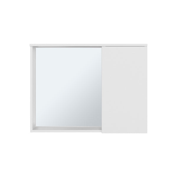 English Elm Milan Wall Mounted Medicine Cabinet with Mirror Slim White Bathroom Storage Organizer B128P473982