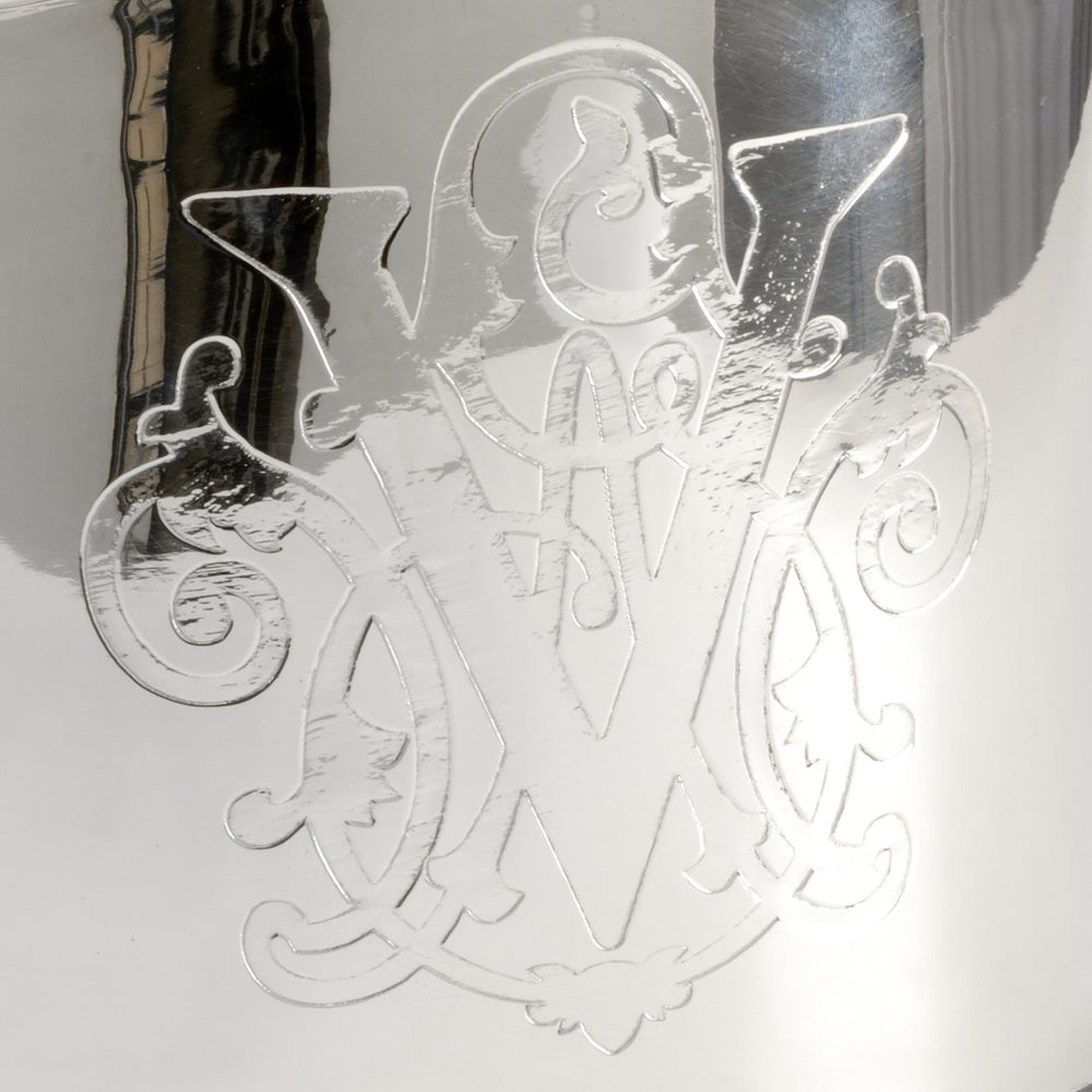 Wildwood Vanderbilt Monogram Nickel Wine Chiller — Hand-Polished Heritage Design, Keeps Bottles Cold Elegantly 295529