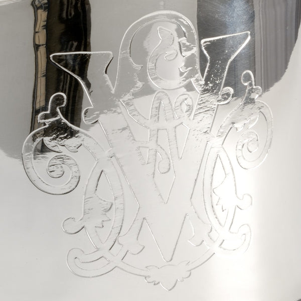 Wildwood Vanderbilt Monogram Nickel Wine Chiller — Hand-Polished Heritage Design, Keeps Bottles Cold Elegantly 295529