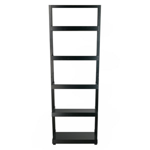 Winsome Wood Bellamy 5-tier Leaning Shelf In Black - Stylish Space-saver For Modern Homes, Perfect For Small Areas Black Solid ,Composite Wood 29553-winsome-wood