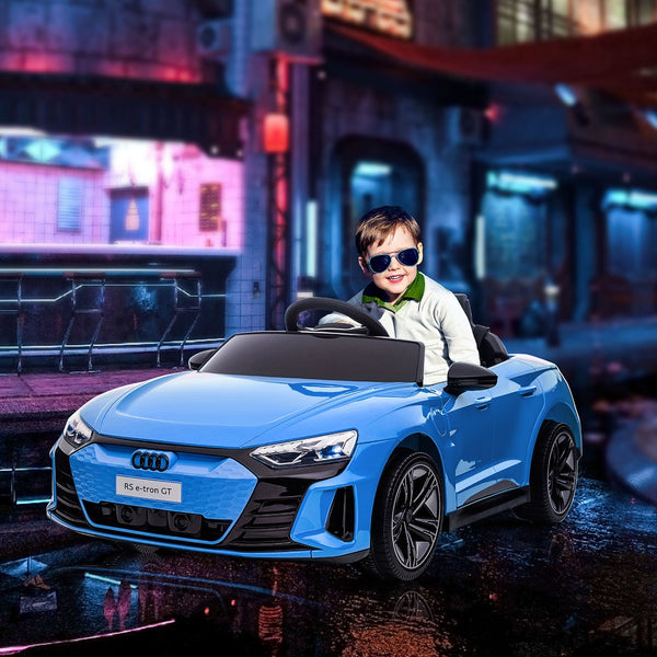 English Elm Aosom Licensed Audi 12v Electric Ride on Toy Car with Remote Suspension and Lights Blue W2225P229676