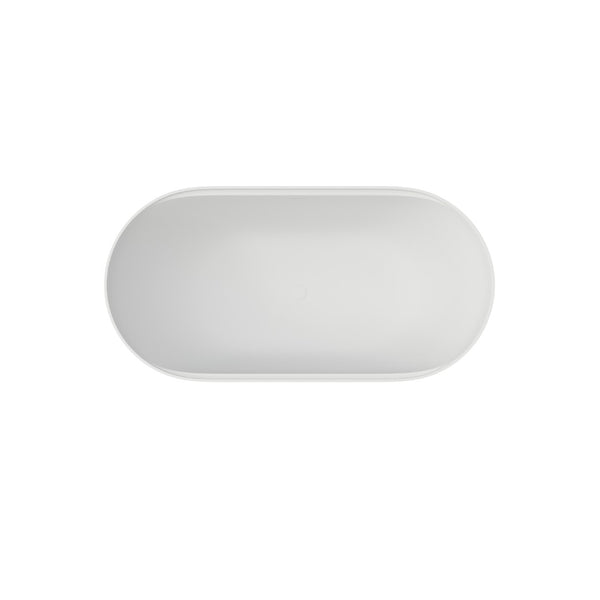 English Elm 59 Inch Freestanding Soaking Tub Eco Stone Resin Matte Finish Spa Bath Basin W2704P369954