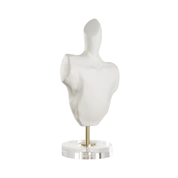 Wildwood Vogue Matte White Accent Bust By Cheryl Luckett For Wildwood — Sculptural Decorative Object, 16" H 295600