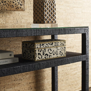 Wildwood Boxed Leopard Hair-On-Hide Storage Box With Brass Trim, Felt-Lined Lid For Luxe Modern DéCor 295603