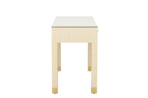 Wildwood Sophisticate Natural Console Table With Tempered Glass Top, SaguaráN Wood Veneer, Soft-Closing Drawer (48"W) 295608