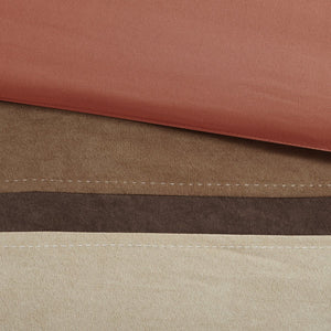 English Elm 7 Piece Palisades Faux Suede Comforter Set King - Hypoallergenic Pieced Design, Machine Washable, Plush Bedding Ensemble Coral 23.6 L x 19.68 W x 16.93 H B03596818