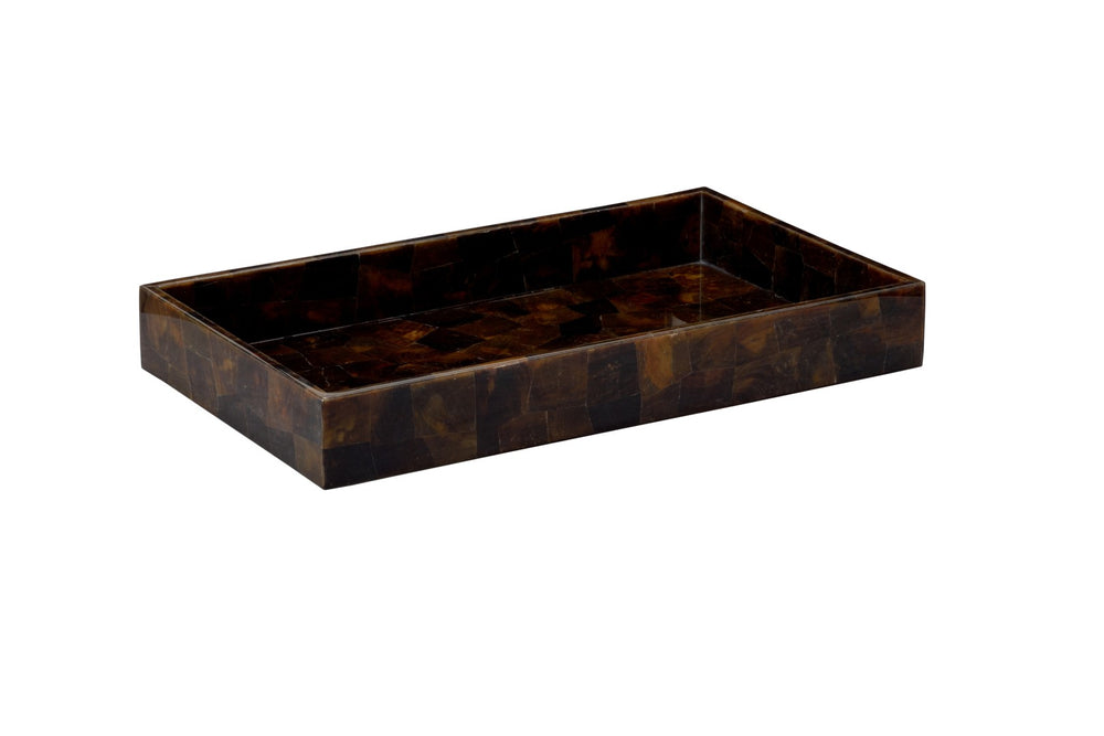 Wildwood Your Serve Tray Elevates Entertaining With Handcrafted Pen Shell Mosaic, Warm Chocolate Tones, And Artisan Charm 3h x 24w x 16d 295623
