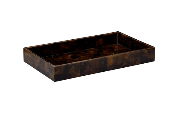 Wildwood Your Serve Tray Elevates Entertaining With Handcrafted Pen Shell Mosaic, Warm Chocolate Tones, And Artisan Charm 3h x 20w x 12d 295622