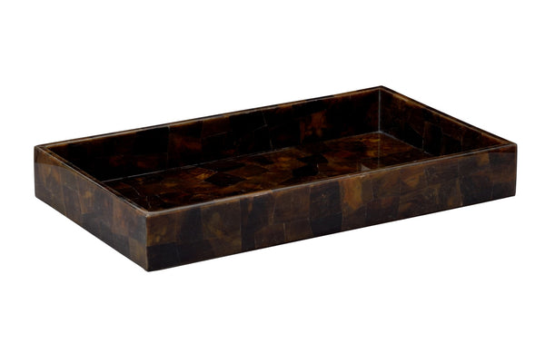 Wildwood Your Serve Tray Elevates Entertaining With Handcrafted Pen Shell Mosaic, Warm Chocolate Tones, And Artisan Charm 3h x 24w x 16d 295623