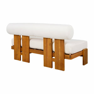 English Elm Patio Acacia Wood Loveseat and Coffee Table Set for Outdoor Lounge Spaces N776P387848B