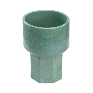 Wildwood Markus Hexagonal Vase With Marine Reactive Glaze — 11" Centerpiece Ceramic Pedestal For Florals & Decor 295809