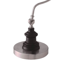 English Elm Industrial Table Lamp Vintage Industrial Stain Metal with Circular Base Curved Stem 22" Height Ambient Lighting Nickel 13 L x 6 W x 18 H B2741P317239