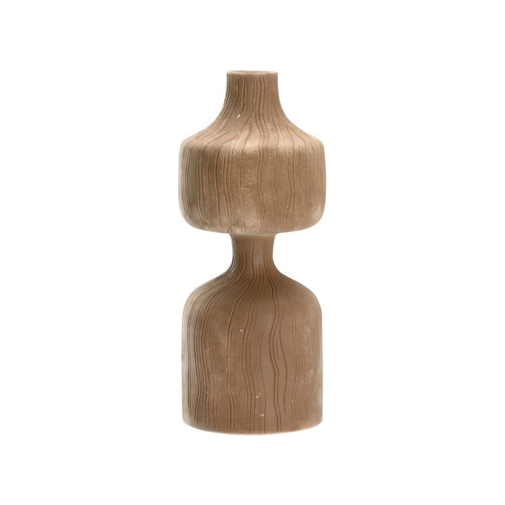 Wildwood Marley Hand-Crafted Italian Tall Vase — Matte Beige Mottled Ceramic, Rustic-Elegant Sculptural Decor 295828